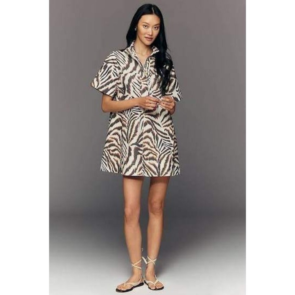 Anthropologie UK Cow Print Mini Dress Zebra XL New With Tags